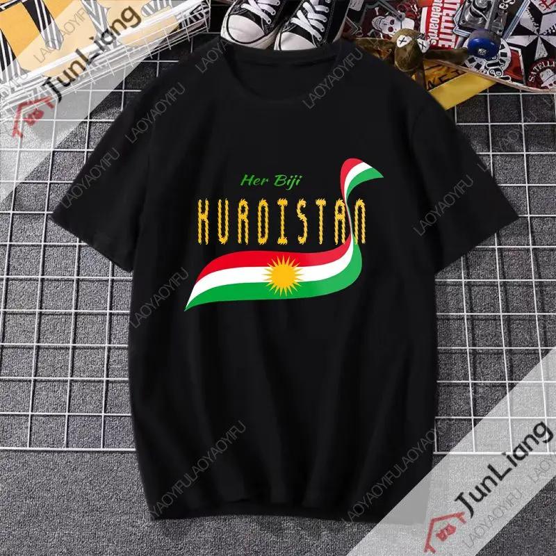 T-shirt Kurdistan Manica corta casual moda larga hip hop Unisex Harajuku Y2K abbigliamento neutro Retro comodo top abbigliamento
