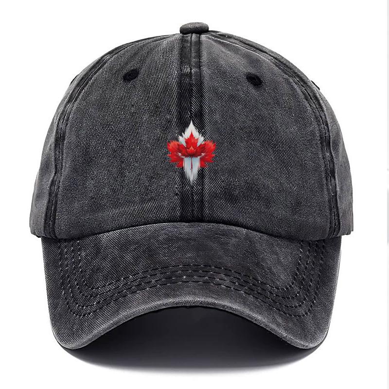

Customize Vintage Washed Cotton Baseball Cap Men Red Maple Leaf Sun Hat Outdoor Streetwear Dad Cap Adjustable Camping Hiking Hat чорний