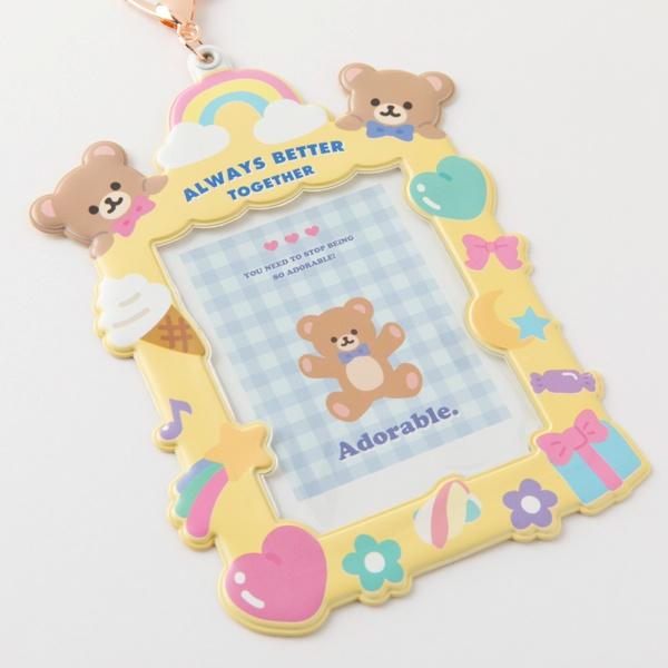 ARTBOX Yellow Rainbow Bear Photocard Holder Soft PVC Card Sleeve Frame