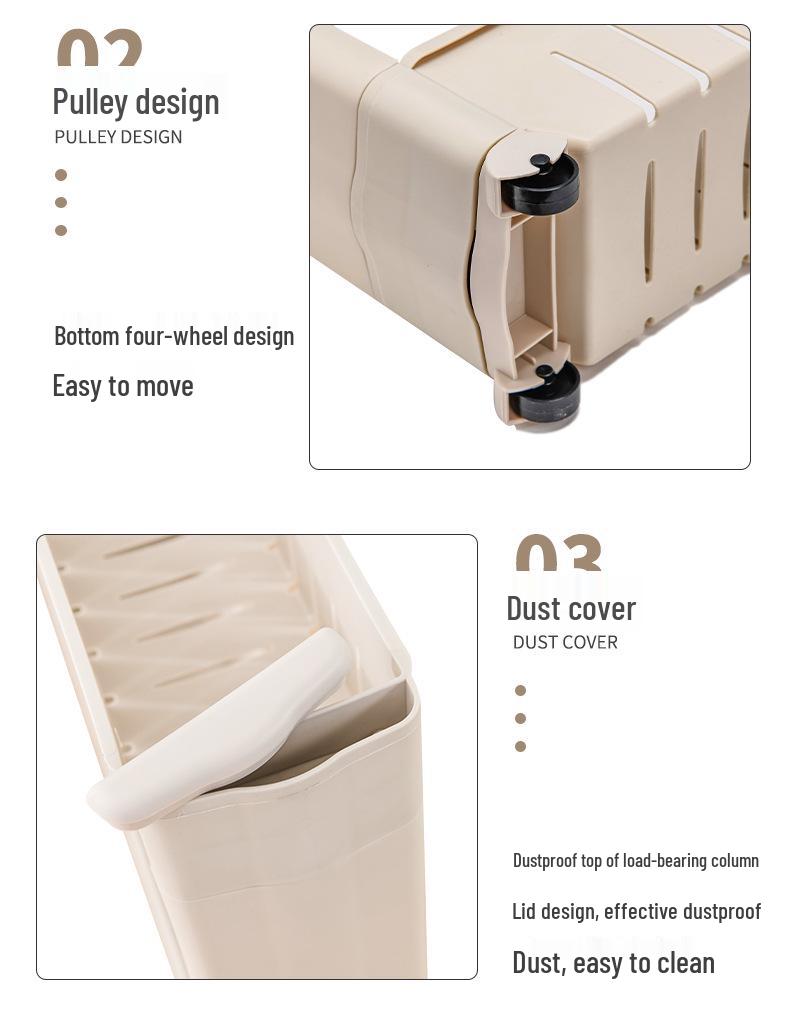 Multi-Layer Mobile Storage Rack for Dorms and Bathrooms