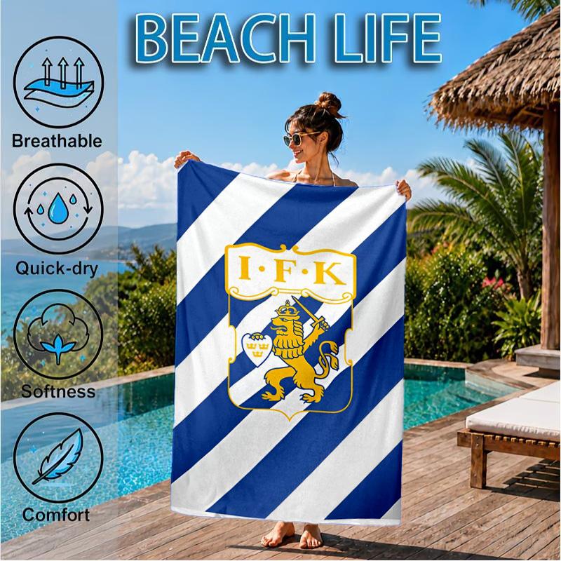 Ifk Lion Crest Emblem Beach Towel, Quick-drying, Easy to Care for, Suitable for Both Fitness and Beach Vacations,Sports Essential