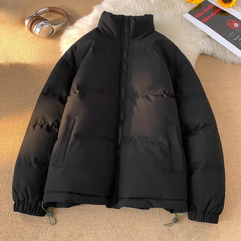 Stand-up Collar Cotton Clothing Men and Women Paragraph Winter Thickened Loose Cotton Jacket Couple Paragraph Casual Bread Clothing Cotton Jacket
