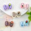 Plaid Bow Resin Jewelry DIY Kit: Handmade Hair Clip Material Pack with Cream Glue