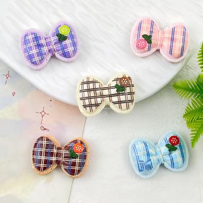Plaid Bow Resin Jewelry DIY Kit: Handmade Hair Clip Material Pack with Cream Glue