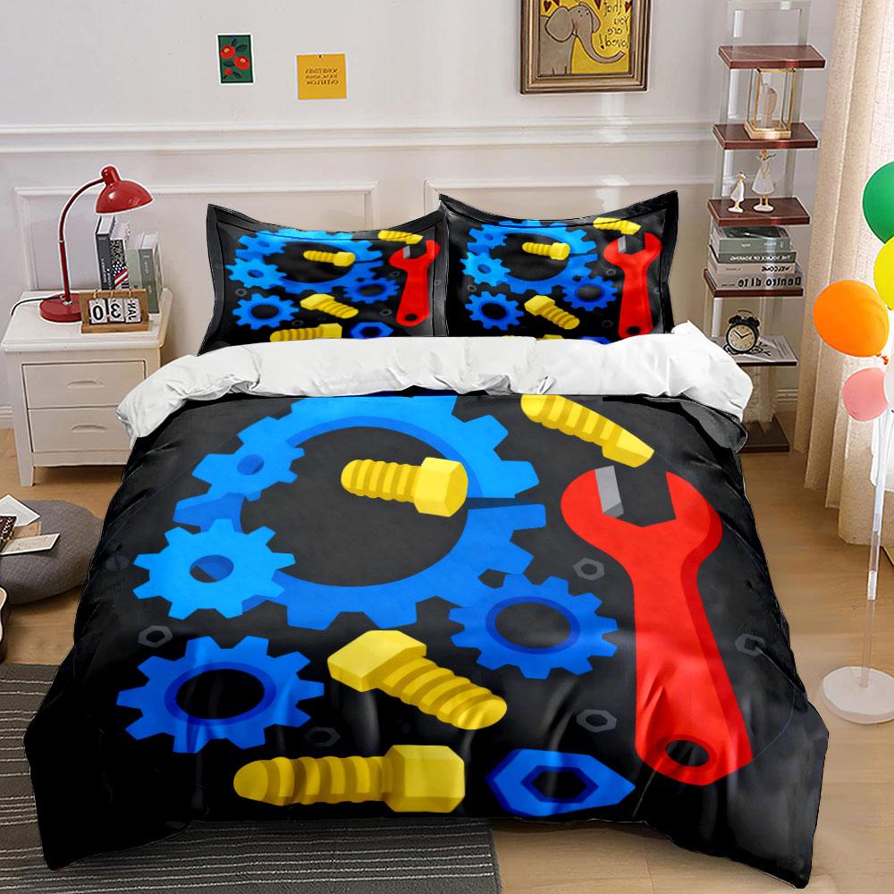 Gear Wrench Bolt Set Tools Soft Comfortable Duvet Cover Bedding Set Included 1*Duvet Cover & 2*Pillowcases, Gift