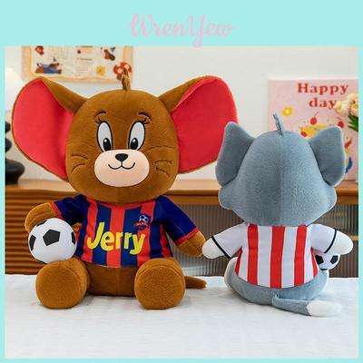 Juguete de Peluche de Fútbol de Tom y Jerry con Relleno de Algodón PP para Niños y Coleccionistas