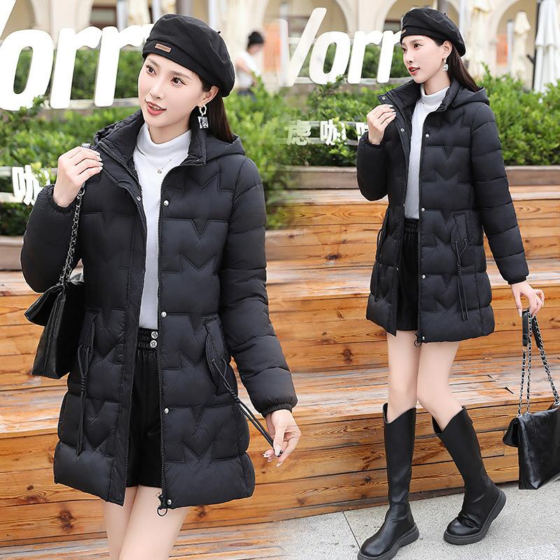 Down cotton-padded clothes women's new medium and long slim-fitting cotton-padded clothes age-reducing cotton-padded jackets hooded jackets