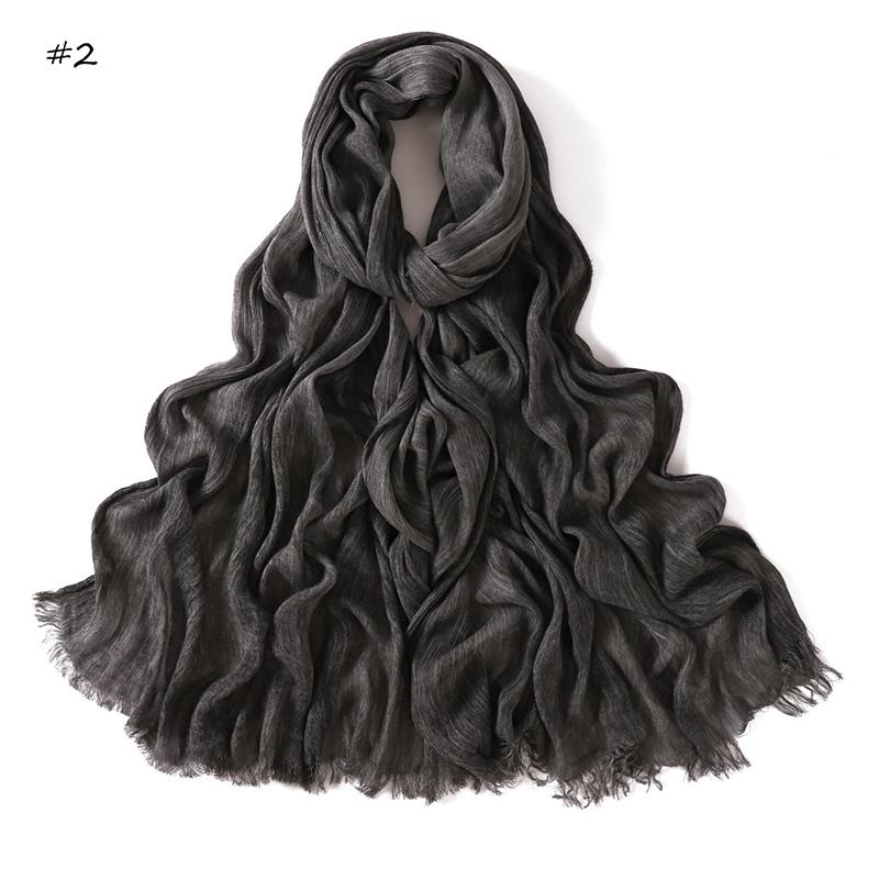 180*65cm Batikové mačkané viskózové hidžáby pro ženy Muslimský šátek Šály Jednobarevné Dámské Prodyšná čelenka Turban Femme Ramanda