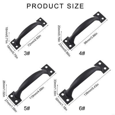 Set Of 4 Drawer Pulls for Kitchen Or Garage Cabinets Iron Barn Door Knob Handles A0KF