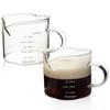 Espresso Shot Glasses, Measuring Cups with Handles, for Alcohol, Coffee, Milk, Water, Wine, Etc. Reinforced Thickness, Heat Resistant Glass (75ml, 2