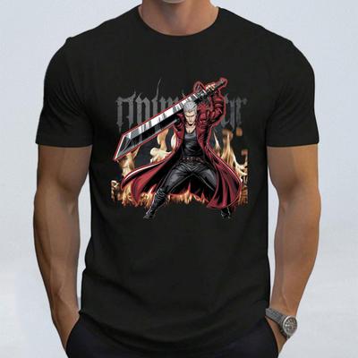 Esthetisch Devil May Cry Dante Sparda T-shirt Unisex Katoen Korte Mouw Vintage Ronde Hals Cool Jongen Mannen Grafische T-shirts Game Tee