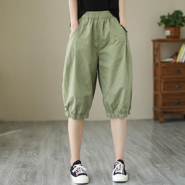 

Plus Size Casual High-Waisted Elastic Harem Pants for Spring/Autumn Extra Large