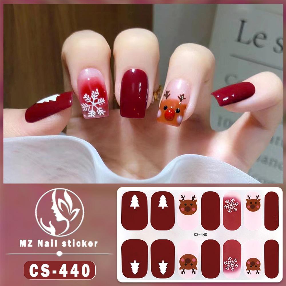 Christmas Waterproof No-bake Gel Nail Polish Film Full Sticker European and American Style Nail Film Sticker Nail Film Sticker