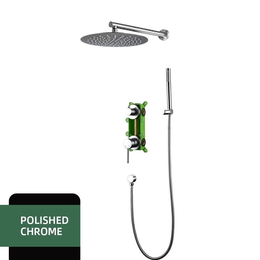 

Встраиваемый смеситель для душа из латуни с регулирующим клапаном, настенный, 2 функции, 10 дюймов, смеситель для ванной комнаты, отдельный держатель для горячей и холодной воды, скрытый набор Thin 2MM