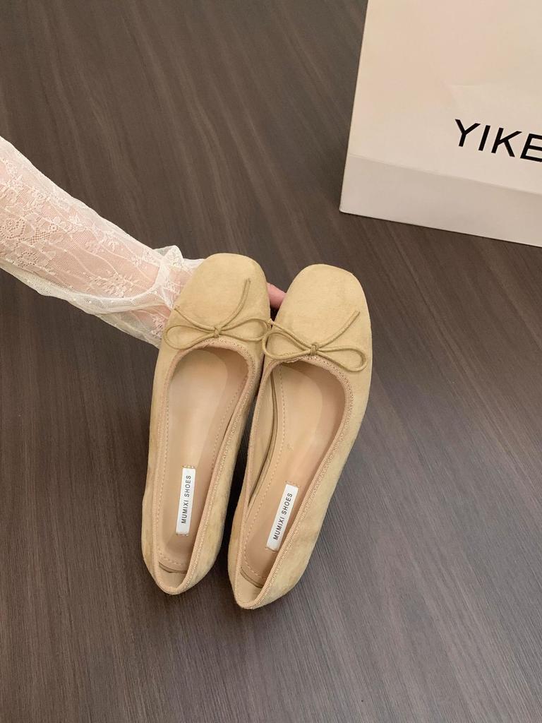 French inner height increase ballet single shoes women's shoes 2025 new spring and autumn bow red evening shoes