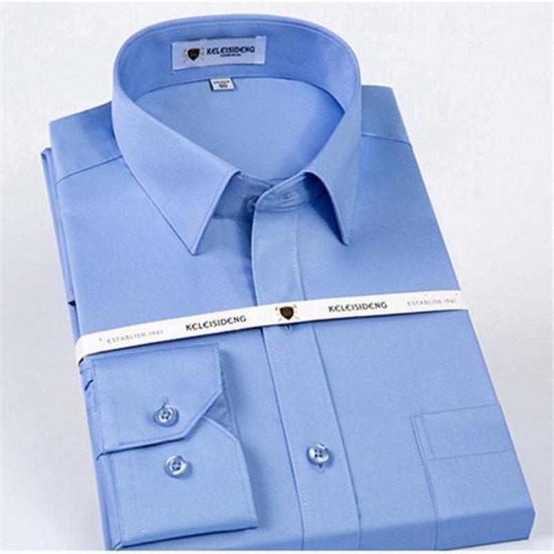 

Классическая мужская однотонная официальная рубашка из мерсеризованного хлопка с длинными рукавами XL