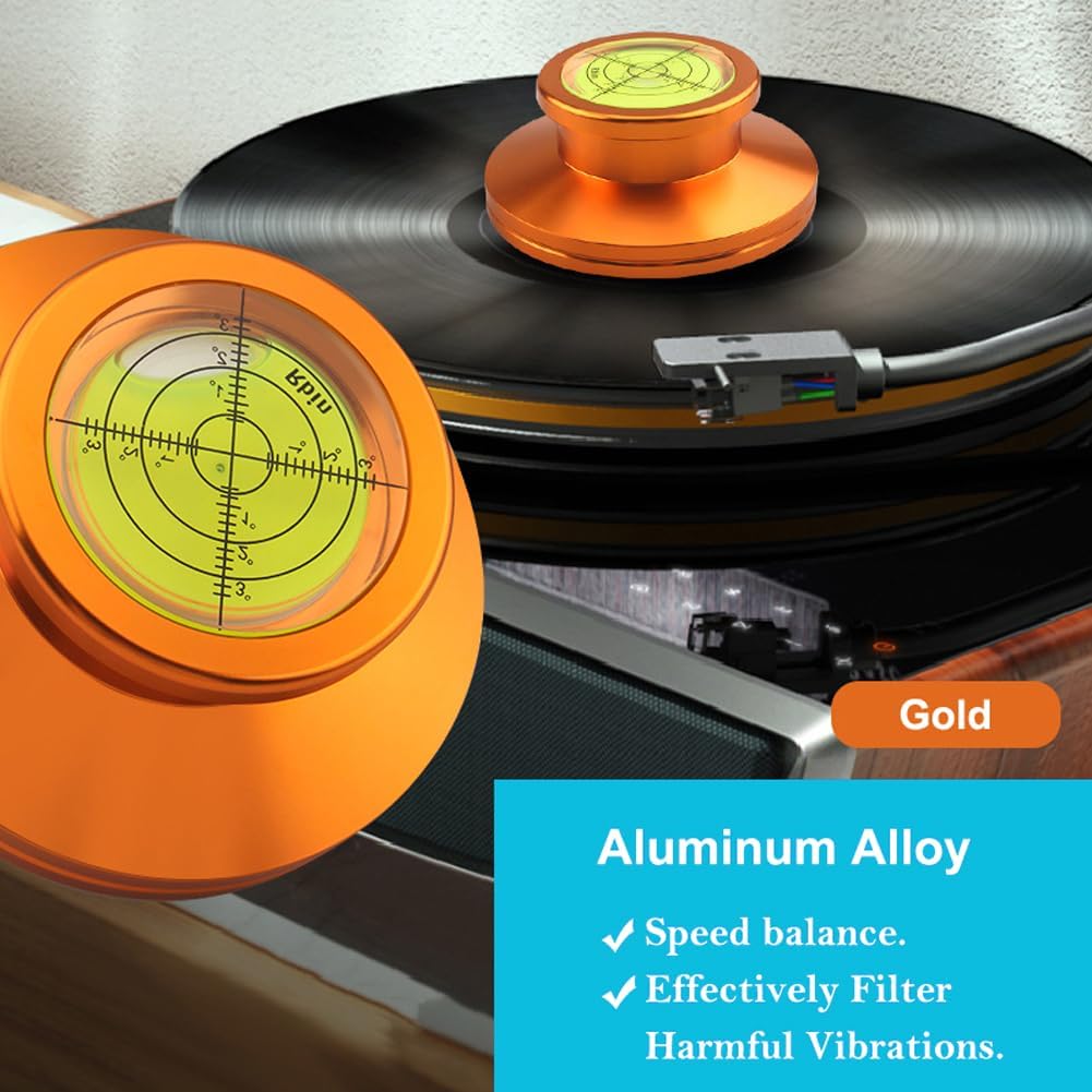 1Pcs LP Recording Stabilizer Universal Vinyl Record Turntable Aluminum Player With Level Bubble Stabilizer Clamp Alloy Weight