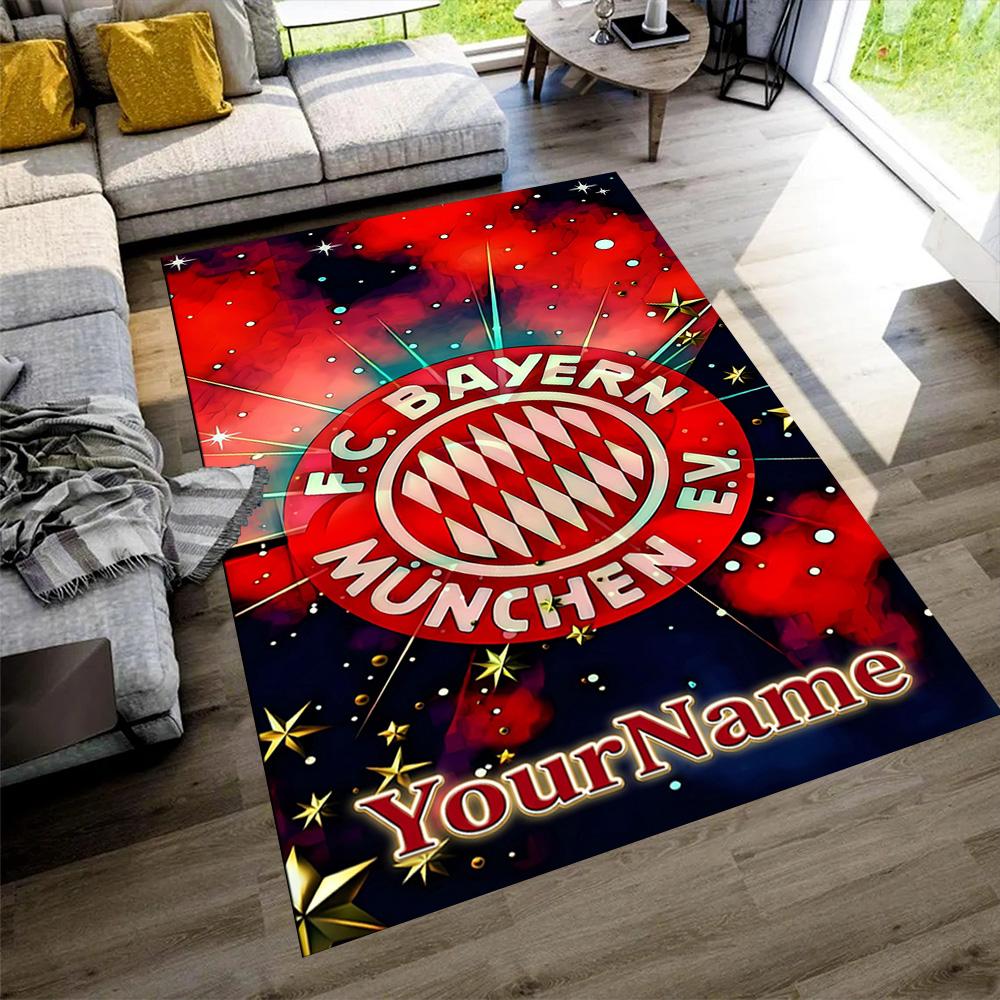 Bayern Munich Personalized Text Floor Rug Office Rug Perfect for Balcony Dining Room Bedrooms Playrooms Anti-slip Rug Decorate Offices
