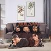 Soft Warm Blankets Camping ATEEZ Choi San Bedding Throws  Flannel Bedspread For Couch Chair Fluffy Sofa Bed Cover