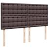 Enjoy Restful Nights with This Ottoman Bed with Mattresses and LED Lighting In Dark Brown 200x200 Cm Fabric