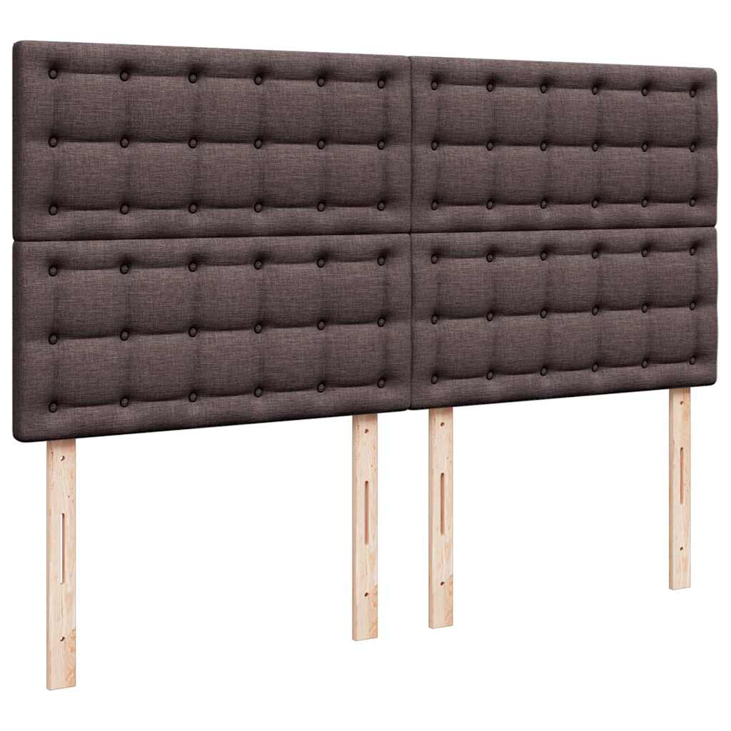 Enjoy Restful Nights with This Ottoman Bed with Mattresses and LED Lighting In Dark Brown 200x200 Cm Fabric