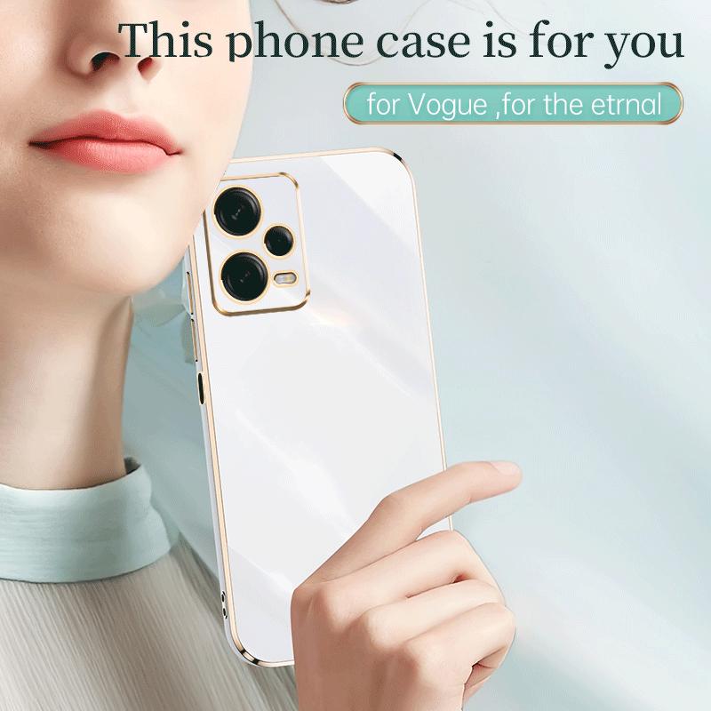 Luxury Square Plating Phone Case On For Xiaomi Redmi Note 12 Pro Plus Note12 Pro Plus+ 5G ShockProof Soft Silicone Back Cover