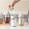 Glass Seasoning Jar with Integrated Spoon, Condiment Pot, Sugar Jar, Spice Bottle, Airtight, Seasoning Storage Container, Kitchen Supplies, Seasoning