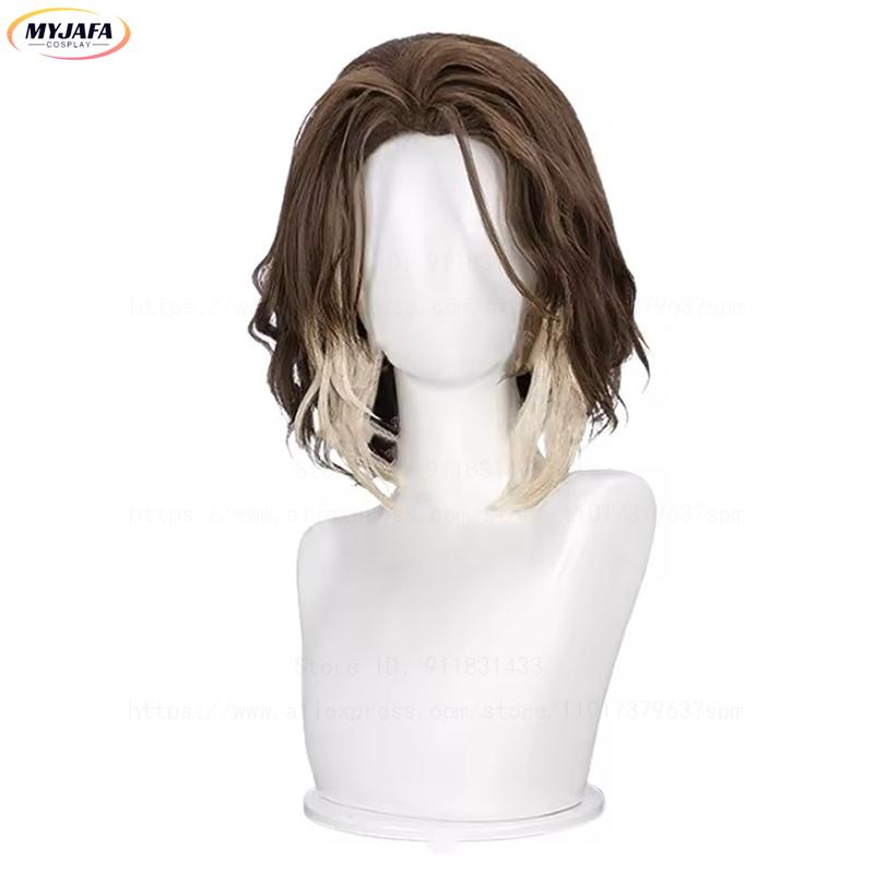 Arcane Viktor Cosplay Wig The Machine Herald Viktor Short Brown White Heat Resistant Synthetic Hair Anime Wigs Long Version