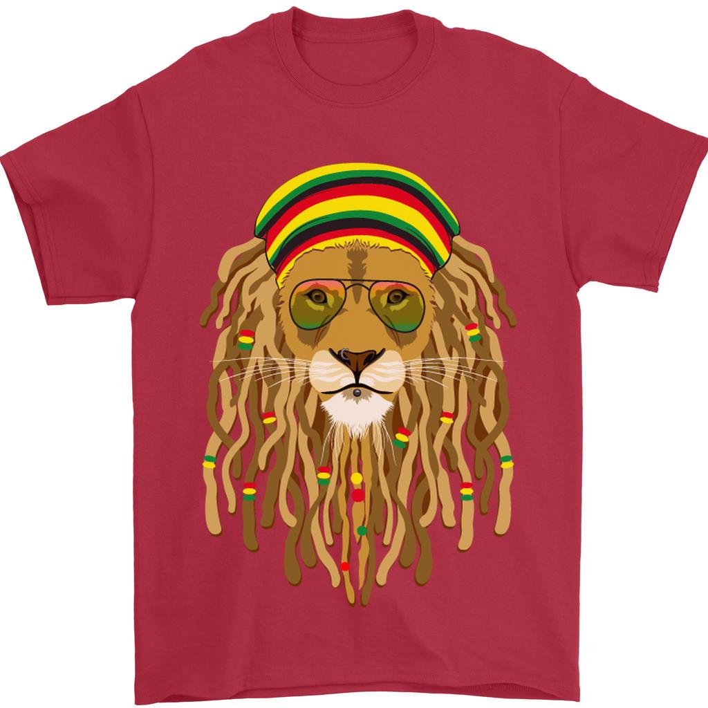 Unisex Cotton Short Sleeve Dreadlock Rasta Lion Jamaica Jamaican Mens T-Shirt