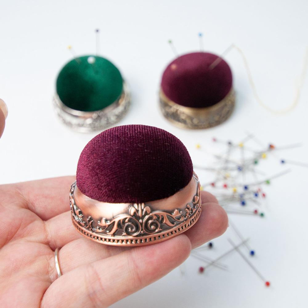 Metal Base Vintage Pin Cushion Half Ball Shape Half Ball Pin Cushion  For Sewing