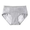 Women's 3 Pack Cotton Leakproof Period Underwear Middle Waist Comfortable Panties Blue Dark Grey Light Grey