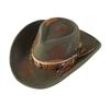 Antique Paint Wide Brim Cowboy Fedora Hat Suede Hat For Women Men Riding Hat Autumn Panama Cowgirl Hat Sombrero Vaquero