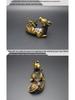 Brass Rhinoceros Moon Gazing Pen Holder - Artistic Home Office Decor Gift