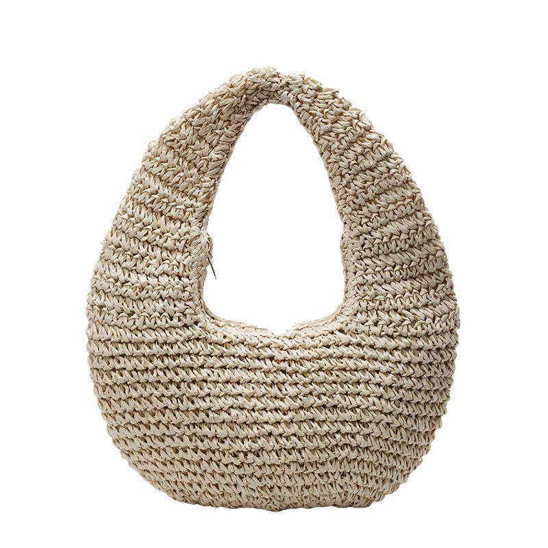 Straw Bag Women's 2025 New Summer Seaside Vacation Beach Bag Shoulder Bag Mori Handwoven Bag Large Capacity