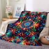 1pc Psychedelic Patterns Soft & Warm Polyester Knit Blanket, Digital Printed, All-Season Throw for Napping, Traveling, Sofa Yy250906015