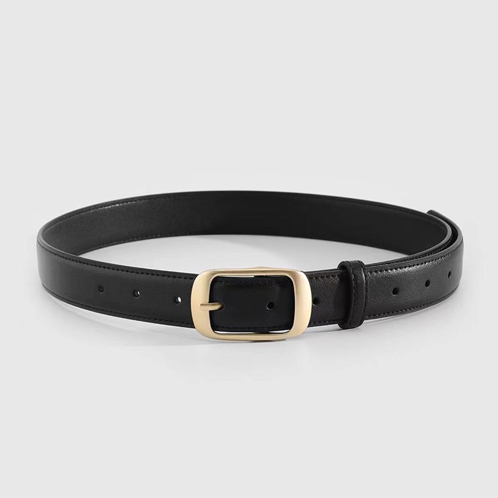 Ladies' New Trousers Pin Buckle Dress Decorative Skirt Casual Versatile Cowhide Thin Belt Women's Style