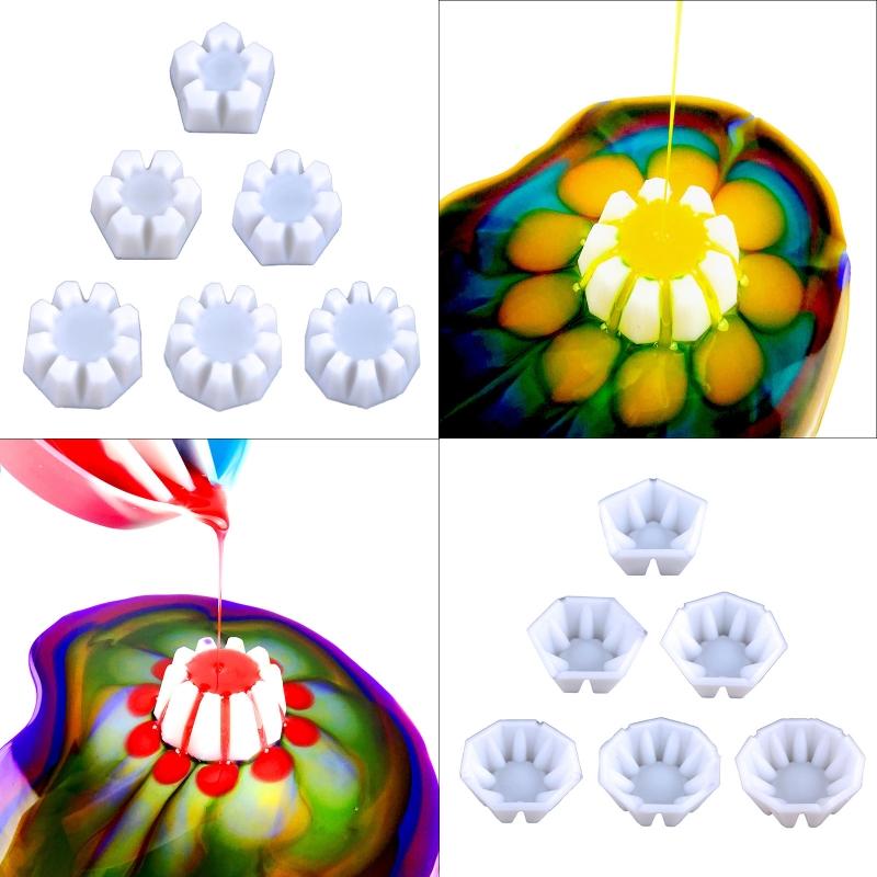 Acrylic Pouring Flower Strainers Silicone Split Cup for Paint Pouring Flower Pour Cups for Making Painting Tools Drawing
