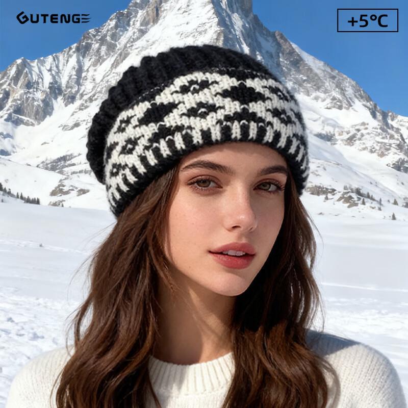 

Women s Retro Plaid Knitted Slouchy Beanie One Size