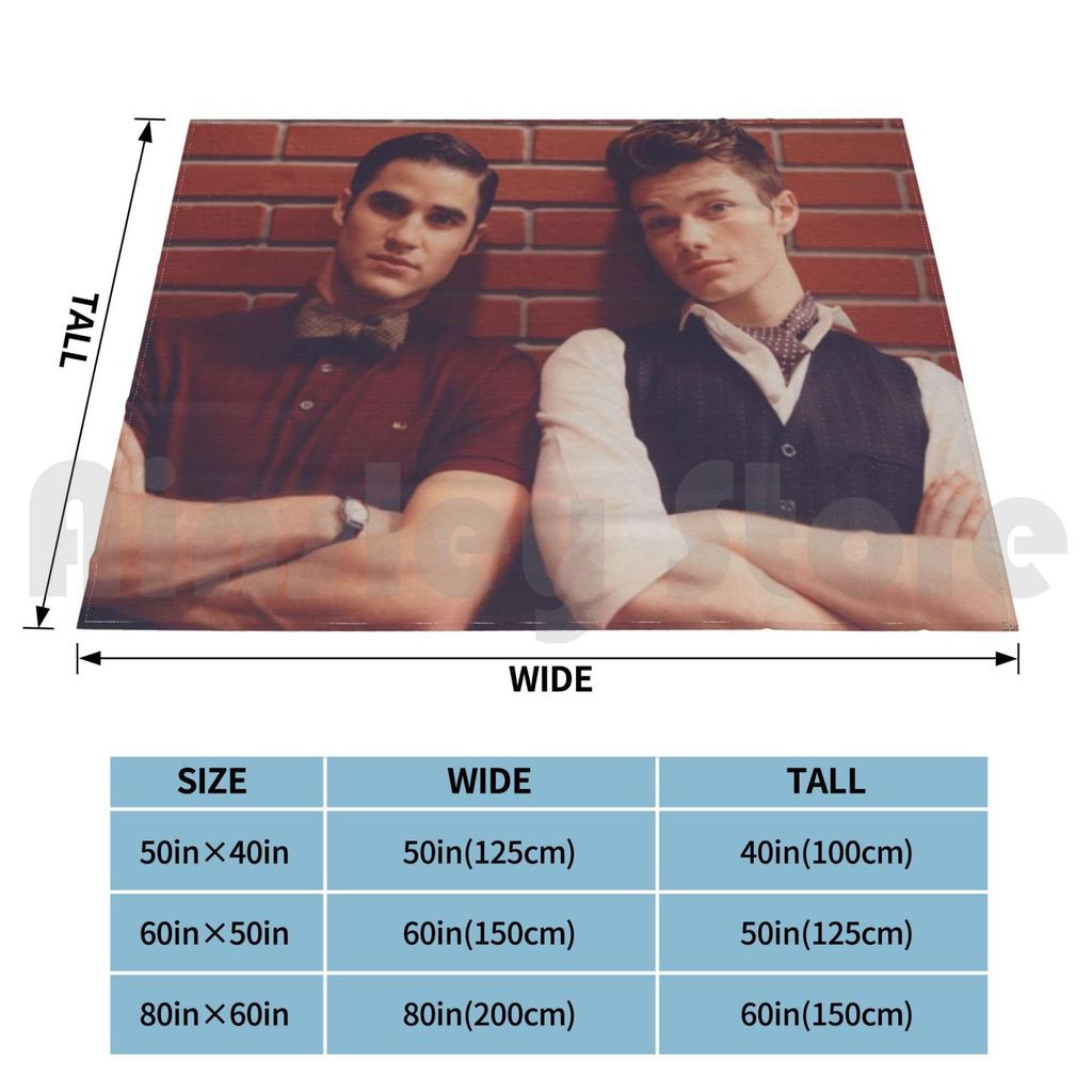 Badass Klaine Blanket For Sofa Bed Travel Klaine Chris Colfer Darren Criss Kurt Hummel Blaine Anderson Glee
