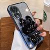 bracket Case For Honor 90 Glitter Mirror Rabbit Holder Soft Case for Honor 90 70 50 Magic5 Lite Pro X8 Shockproof Cover