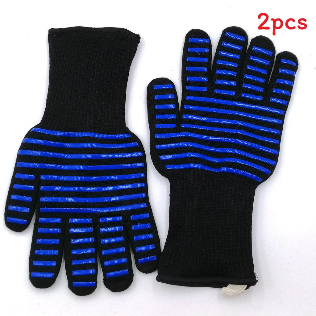 Luvas Resistentes ao Calor para Churrasco com Pegada de Silicone para Grelhar e Cozinhar ao Ar Livre