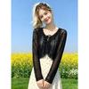 Women's Cardigan Jacket, Summer Lightweight Breathable Lace Tie Shawl, Fashionable Versatile Short Cardigan Jacket, Outerwear for Slip Dresses