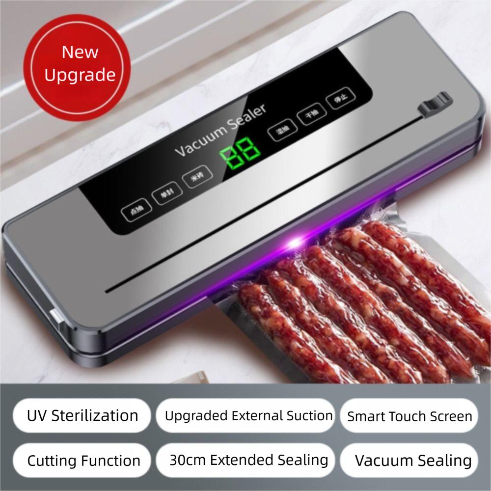 with 10 Seal Bags Vacuum Sealing Machine LED Display Vacuum Packaging Machine  Kitchen