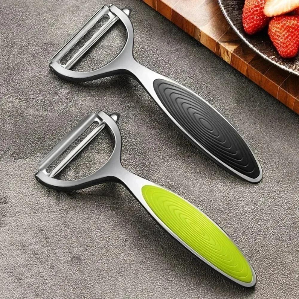304 Stainless Steel Vegetable Peeler - Multi-Function Potato Carrot Grater Professional Kitchen Fruit Tool with Ergonomic Handle