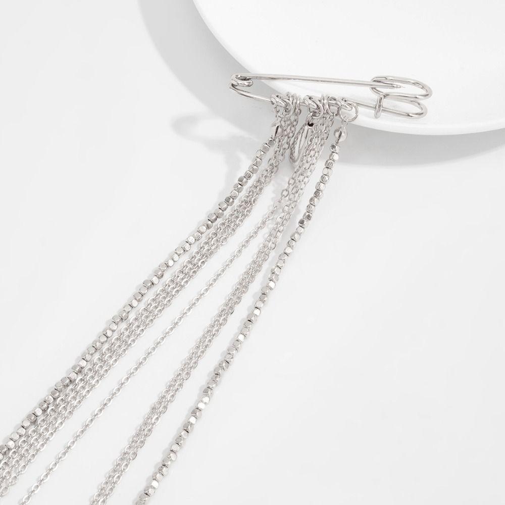 Legierung Quasten Kette Brosche Übertrieben Perlen Festes Ornament Neu Kleidung Krawattennadel Herren