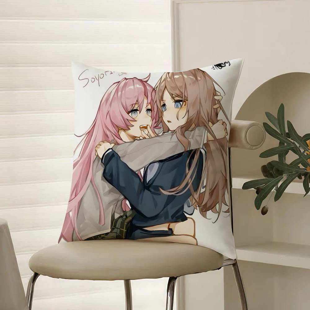 

Anime Cartoon It s MyGO Band Cute Pillow Case Comfort Sofa Bed Silky elegant Invisible zipper Decorative cushion cover 12x12Inch