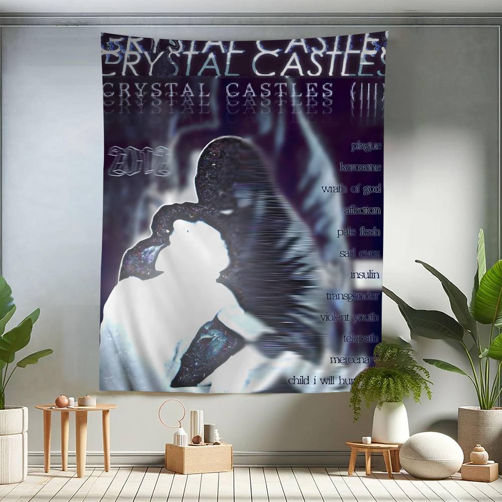 Band CCrystal Castles Chart Tapestry For Living Room Home Dorm Decor Art Home Decor