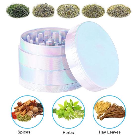 50MM prémiový čtyřstupňový mlýnek na koření Snadné použití Odolná konstrukce ze zinkové slitiny pro mletí koření Ruční mlýnek