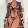 European and American large size sexy leopard print cow swimsuit sexy underwear new bikini set