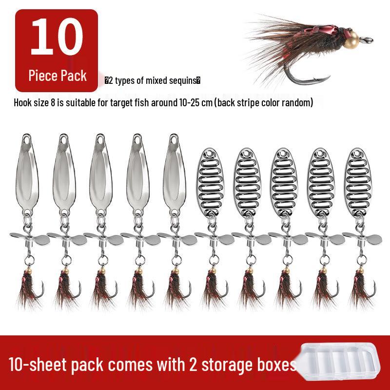 Micro Sequins Casting Iron Fly Fishing Hook Set for Minnows, White Stripes, Crucian Carp, and Freshwater Fish Lures
